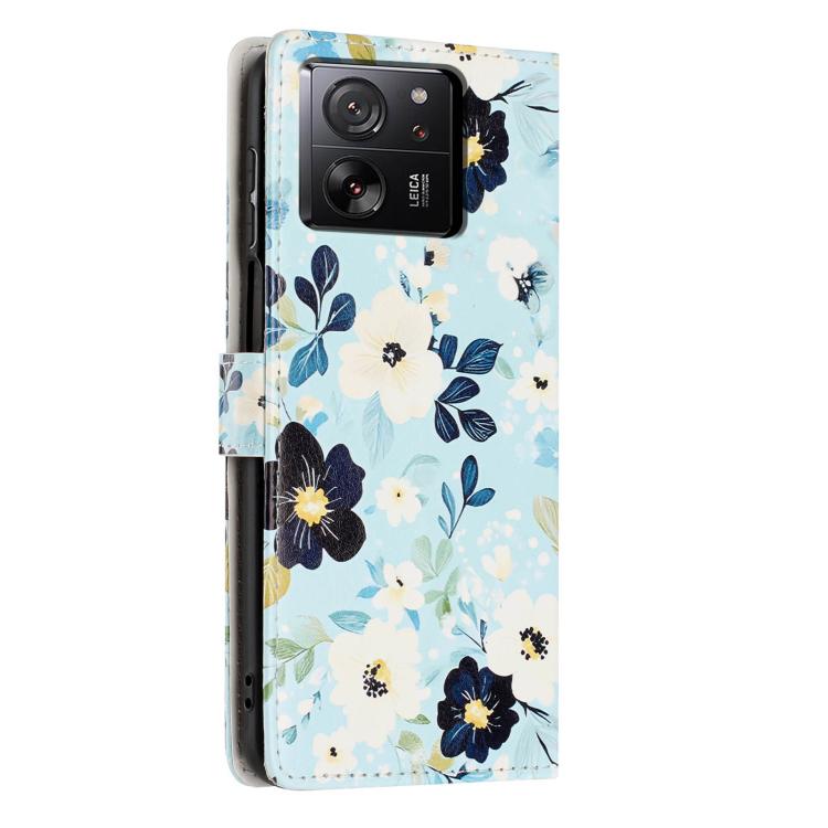 For Redmi 13T / 13T Pro Colorful Painting Vegan Leather Phone Case with Lanyard