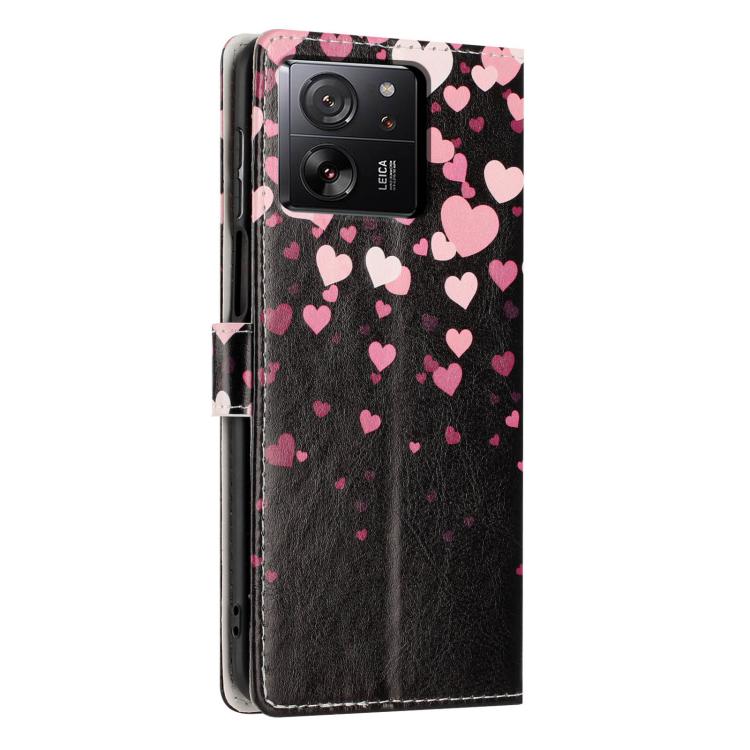 For Redmi 13T / 13T Pro Colorful Painting Vegan Leather Phone Case with Lanyard