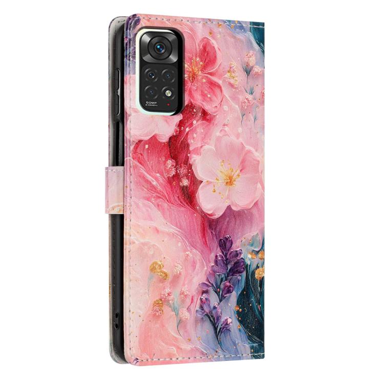 For Redmi Note 12S Colorful Painting Vegan Leather Phone Case with Lanyard