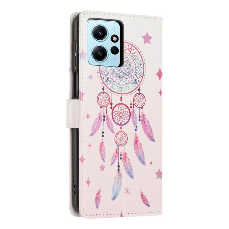 For Redmi Note 12 4G Global Colorful Painting Vegan Leather Phone Case with Lanyard