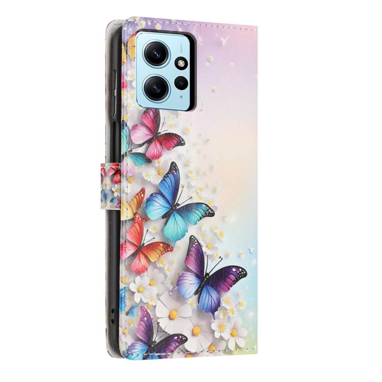 For Redmi Note 12 4G Global Colorful Painting Vegan Leather Phone Case with Lanyard