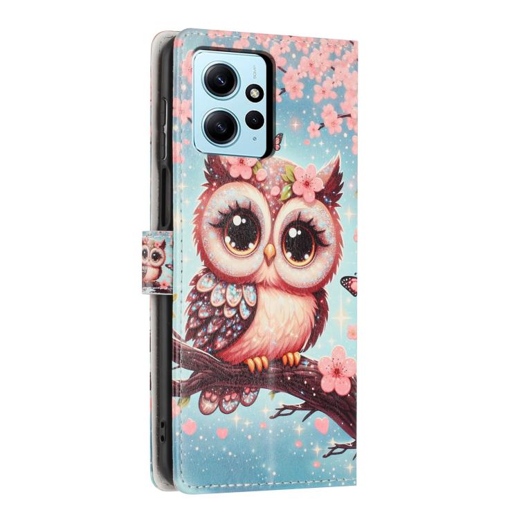 For Redmi Note 12 4G Global Colorful Painting Vegan Leather Phone Case with Lanyard