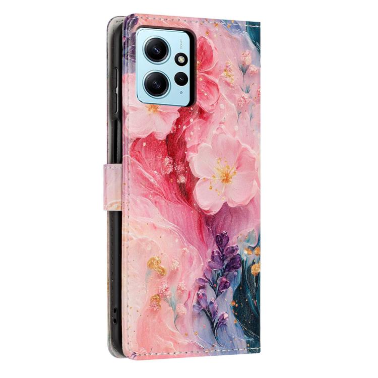 For Redmi Note 12 4G Global Colorful Painting Vegan Leather Phone Case with Lanyard