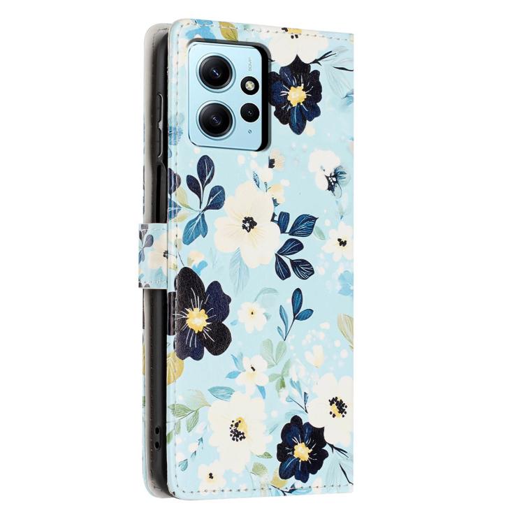 For Redmi Note 12 4G Global Colorful Painting Vegan Leather Phone Case with Lanyard