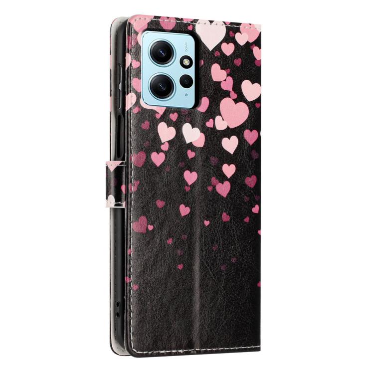 For Redmi Note 12 4G Global Colorful Painting Vegan Leather Phone Case with Lanyard
