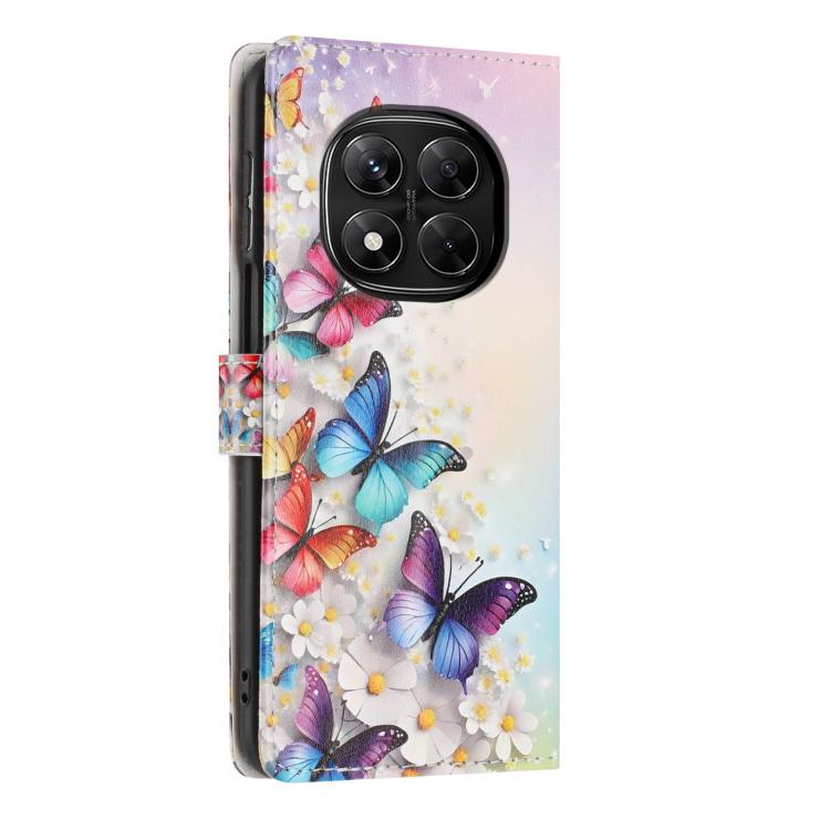 For Redmi Note14 Pro 5G Colorful Painting Vegan Leather Phone Case with Lanyard