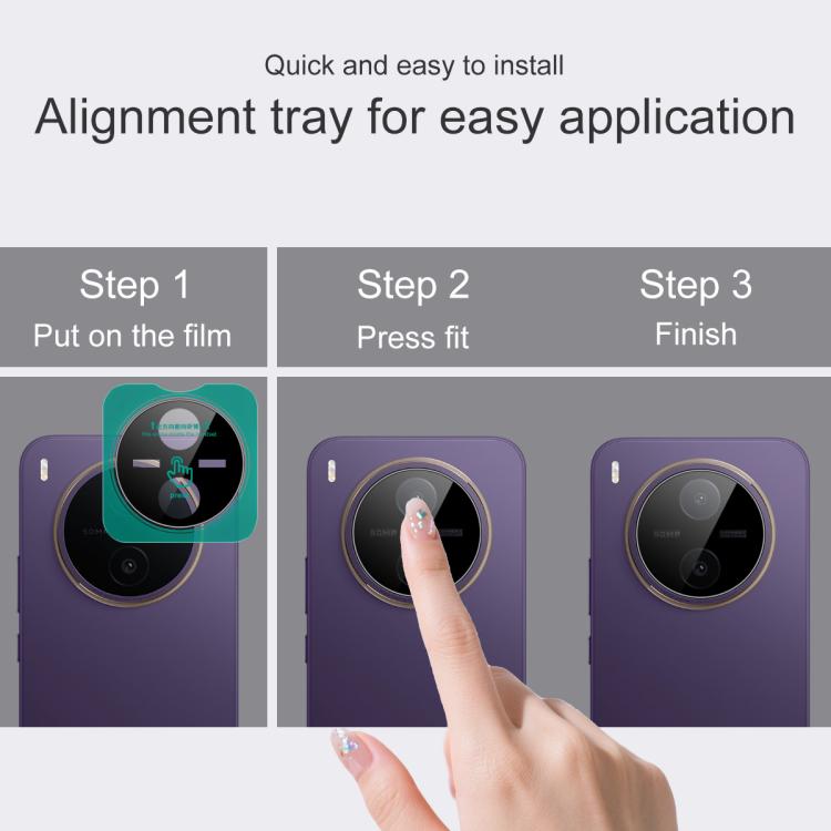 For vivo Y600 Pro 5G IMAK Black Version HD Glass Rear Camera Lens Film, Self-positioning Version