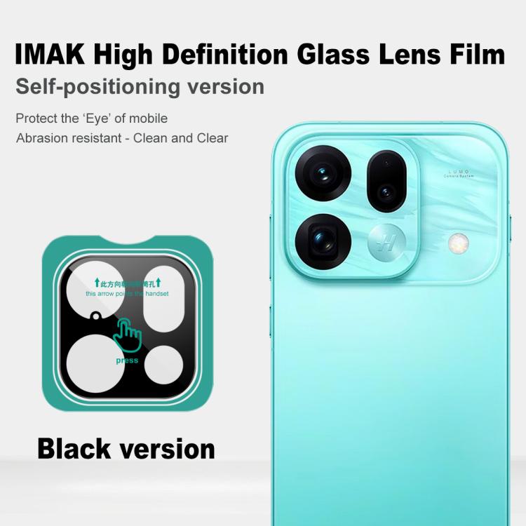 For OPPO Find X9s Pro 5G IMAK Black Version HD Glass Rear Camera Lens Film, Self-positioning Version