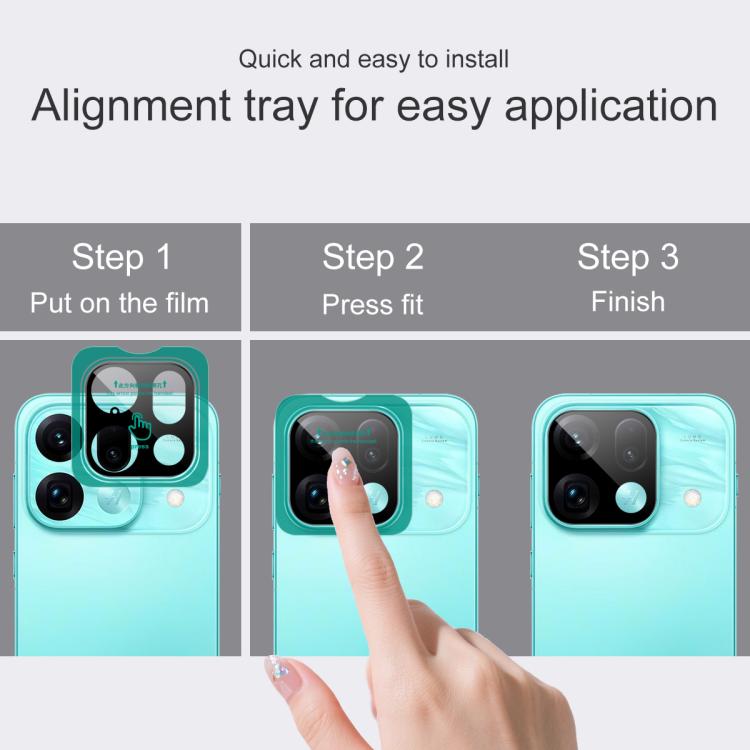 For OPPO Find X9s Pro 5G IMAK Black Version HD Glass Rear Camera Lens Film, Self-positioning Version
