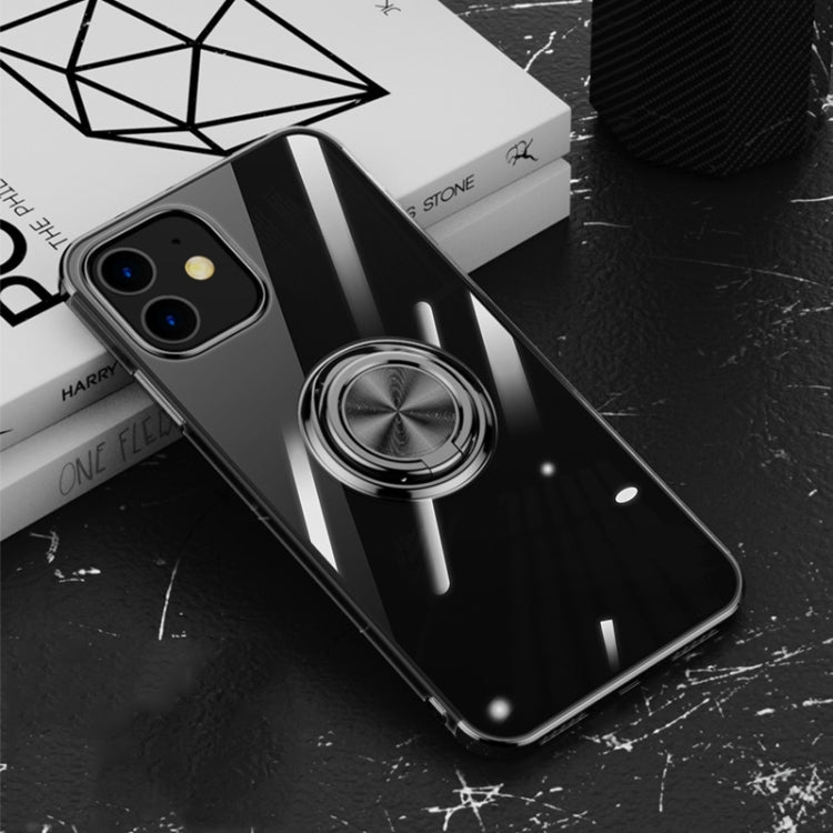 For iPhone 12 / 12 Pro All-inclusive Electroplating Silicone Case with Ring Holder