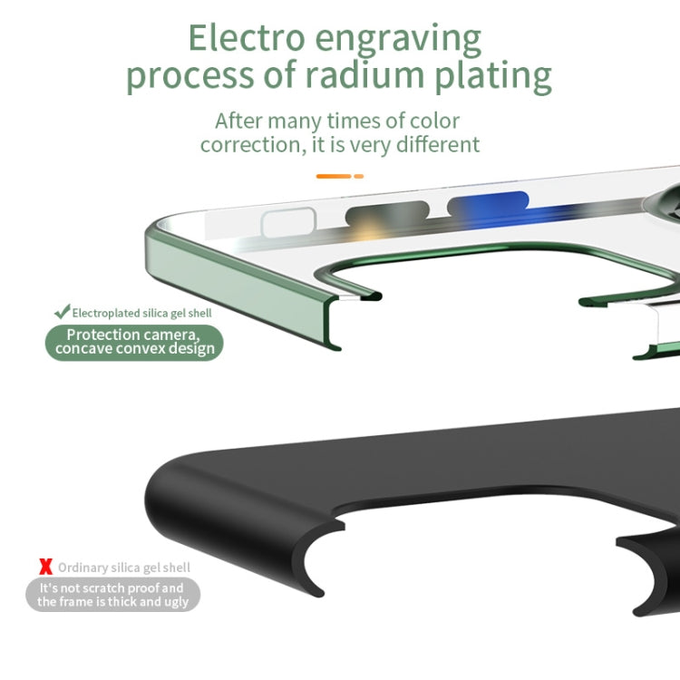 For iPhone 12 / 12 Pro All-inclusive Electroplating Silicone Case with Ring Holder