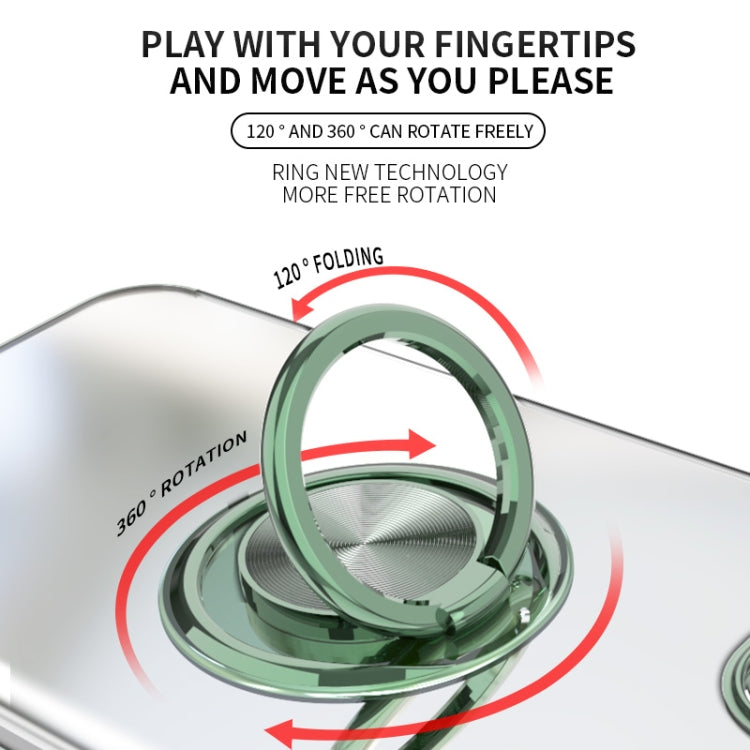 For iPhone 12 / 12 Pro All-inclusive Electroplating Silicone Case with Ring Holder