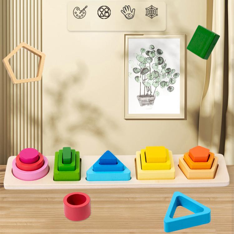 Children Wooden Magnetic Fishing Game Early Education Shape Matching Toys, Type:5 Shape