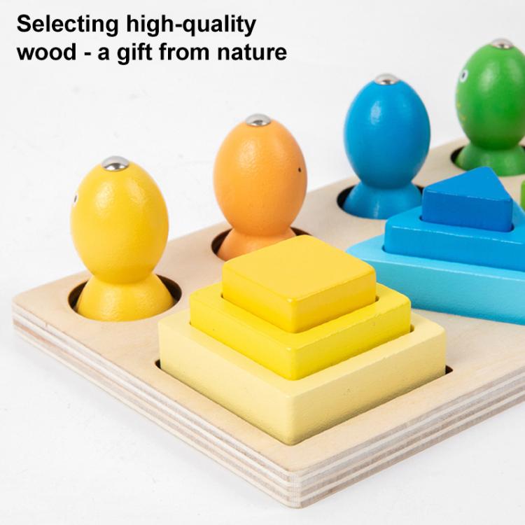 Children Wooden Magnetic Fishing Game Early Education Shape Matching Toys, Type:4 Shape with Fishing