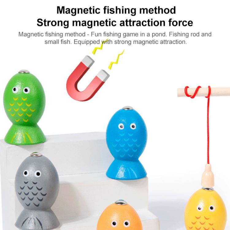 Children Wooden Magnetic Fishing Game Early Education Shape Matching Toys, Type:6 Shape with Fishing