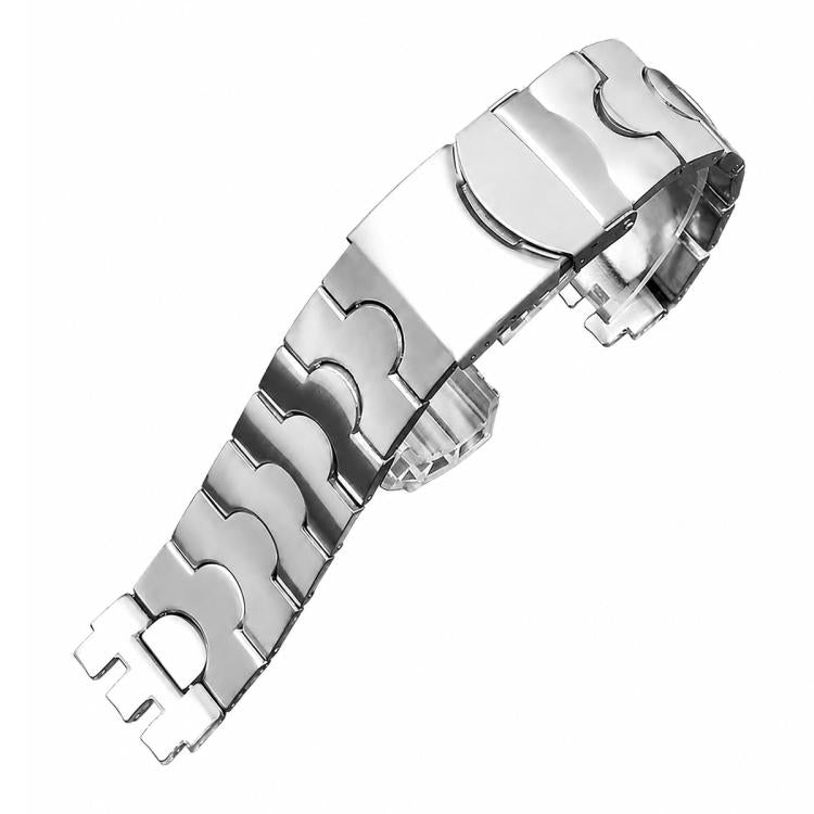 For Swatch 17mm xDfind Crescent-shaped Convex Mouth Steel Watch Band