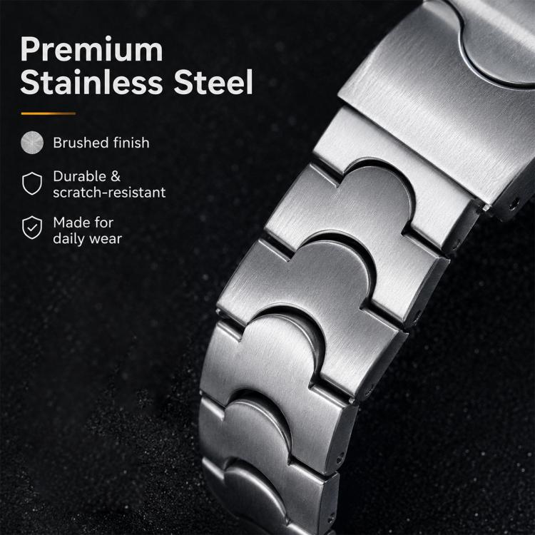 For Swatch 17mm xDfind Crescent-shaped Convex Mouth Steel Watch Band