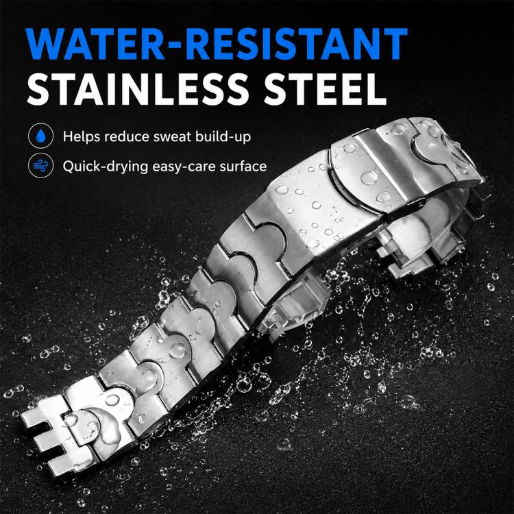 For Swatch 17mm xDfind Crescent-shaped Convex Mouth Steel Watch Band
