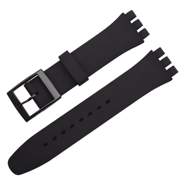 For Swatch 17mm xDfind Convex Mouth Solid Color Silicone Watch Band