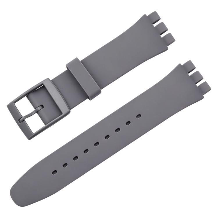 For Swatch 17mm xDfind Convex Mouth Solid Color Silicone Watch Band