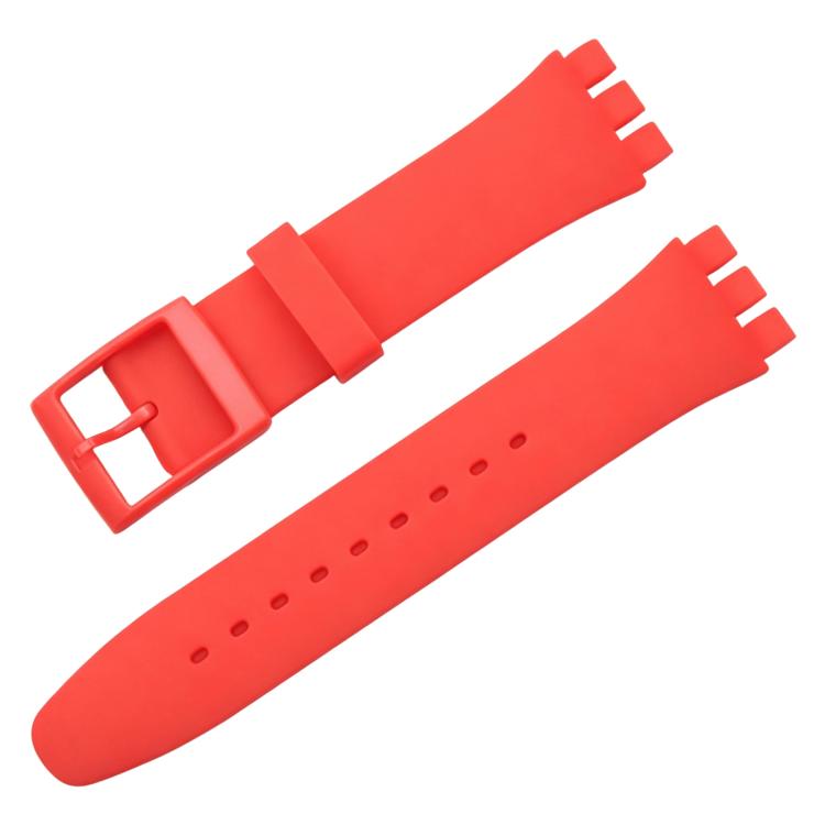 For Swatch 17mm xDfind Convex Mouth Solid Color Silicone Watch Band