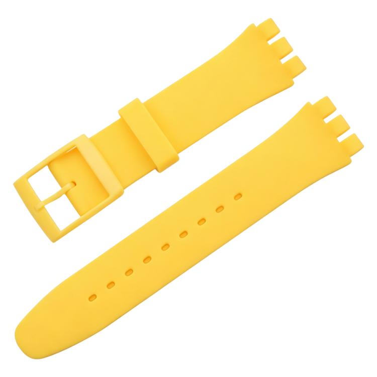 For Swatch 17mm xDfind Convex Mouth Solid Color Silicone Watch Band