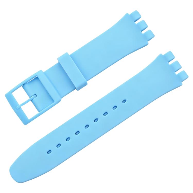 For Swatch 17mm xDfind Convex Mouth Solid Color Silicone Watch Band