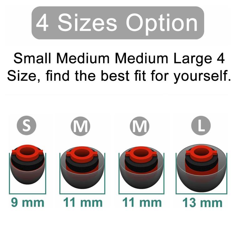 For Plantronics Voyager 5200 5220 5210 / Legend Series XDcase 4pcs  / Set Replacement Silicone Ear Tips Kit, S/M/M/L Size - Black Red