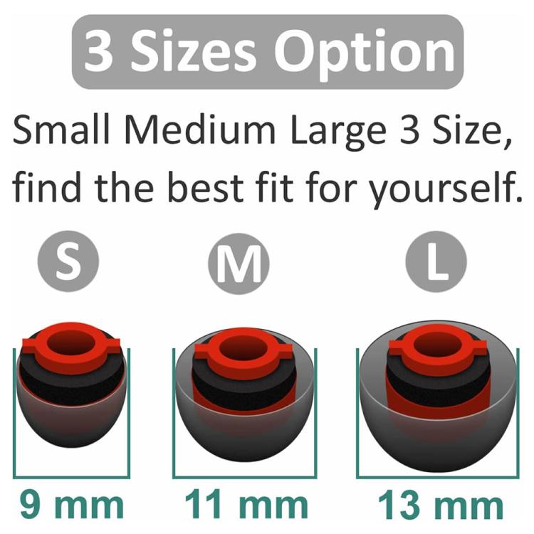 For Plantronics Voyager 5200 5220 5210 / Legend Series XDcase 3pcs / Set Replacement Silicone Ear Tips Kit, M Size - Black Red