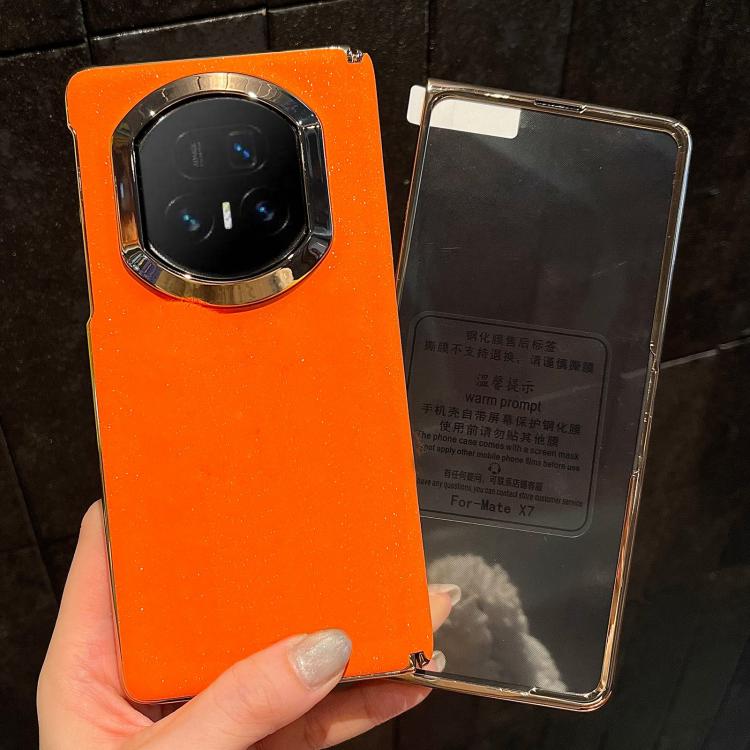 For Honor Magic V5 Integrated Starry Sparkle Orange Shockproof Phone Case
