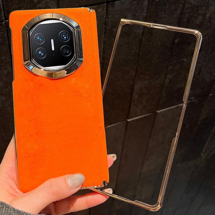 For Huawei Mate X5 Starry Sparkle Orange Shockproof Phone Case with Frame