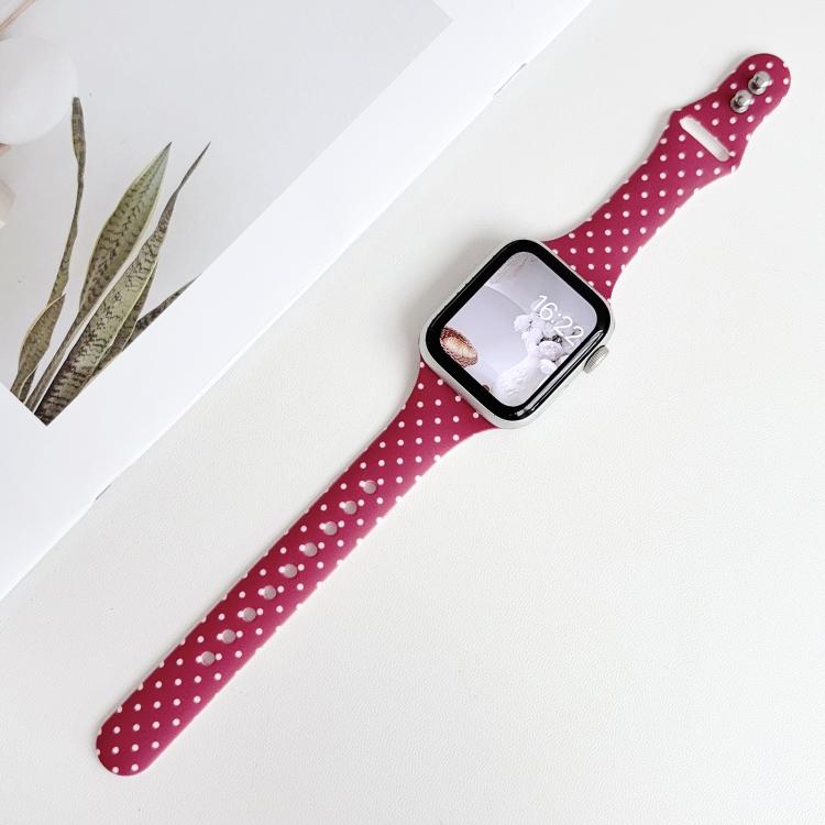 For Apple Watch 46mm / 49mm / 45mm / 44mm Slim Dual-Stud Buckle Dots Printed Silicone Watch Band