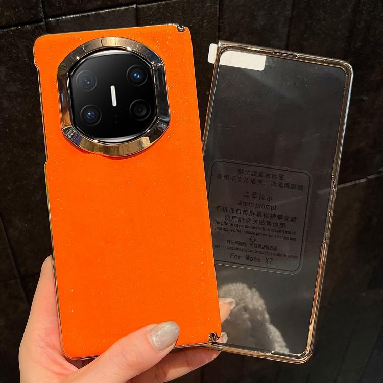 For Huawei Mate X6 Integrated Starry Sparkle Orange Shockproof Phone Case