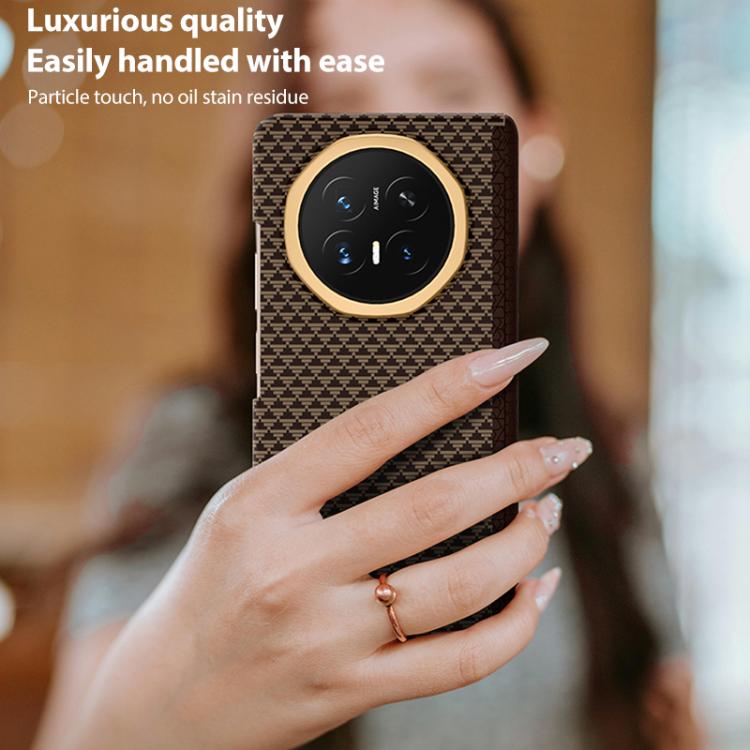 For Honor Magic V6 Stylish Dual Axis Series Metal Frame Nanofiber Magnetic Center Phone Case