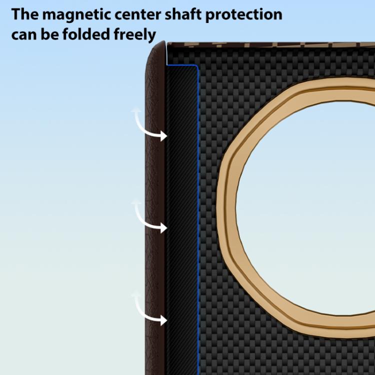 For Honor Magic V6 Stylish Dual Axis Series Metal Frame Nanofiber Magnetic Center Phone Case