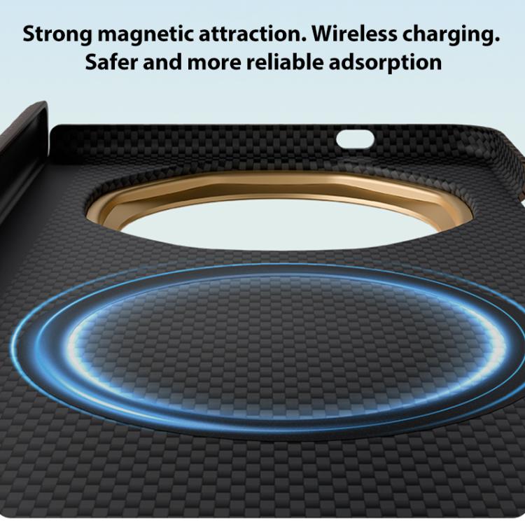 For Honor Magic V6 Stylish Dual Axis Series Metal Frame Nanofiber Magnetic Center Phone Case