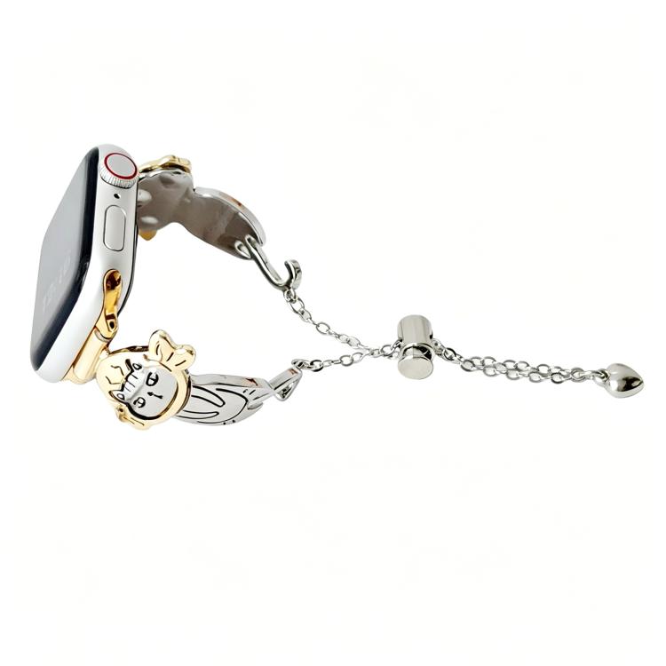 For Apple Watch 42mm / 41mm / 40mm / 38mm Line Cat Chain Bracelet Metal Watch Band