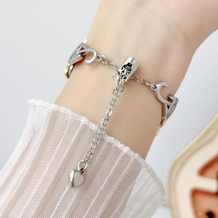 For Apple Watch 42mm / 41mm / 40mm / 38mm Line Cat Chain Bracelet Metal Watch Band