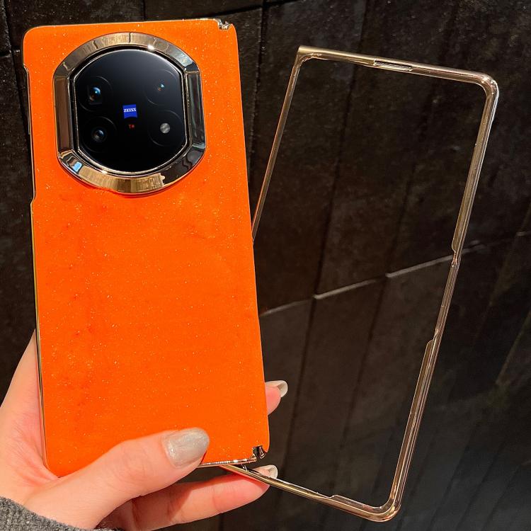 For vivo X Fold5 Starry Sparkle Orange Shockproof Phone Case with Frame
