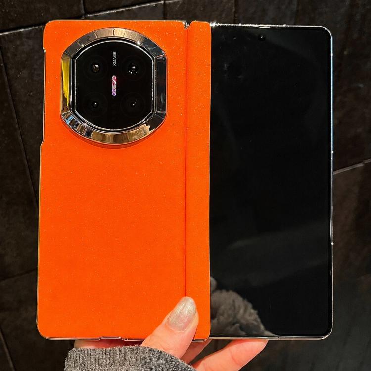 For vivo X Fold3 Starry Sparkle Orange Shockproof Phone Case with Frame