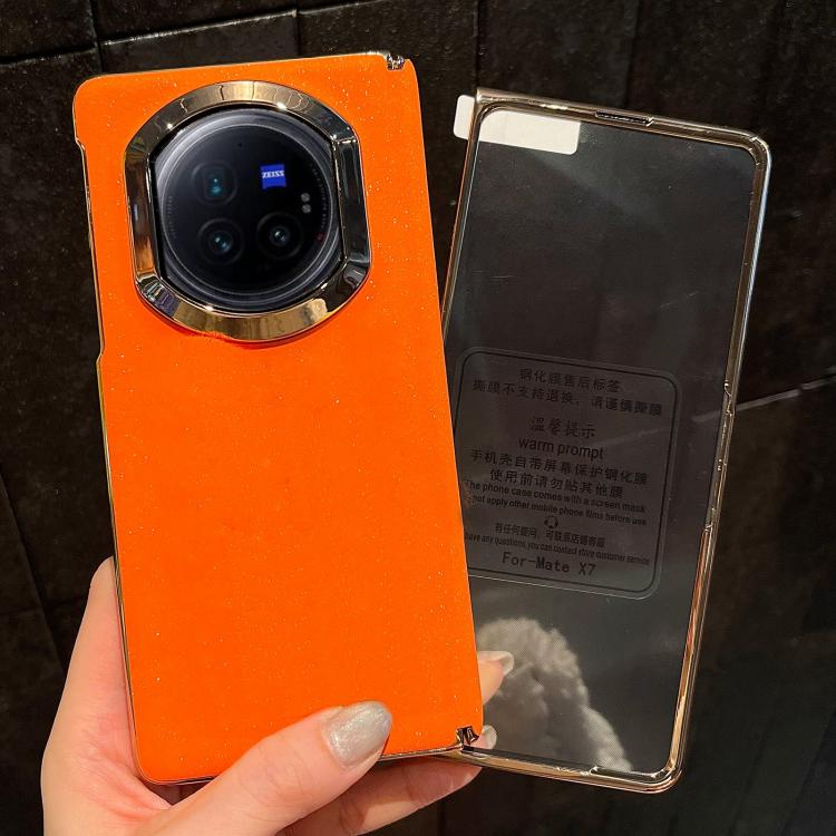 For vivo X Fold3 Integrated Starry Sparkle Orange Shockproof Phone Case