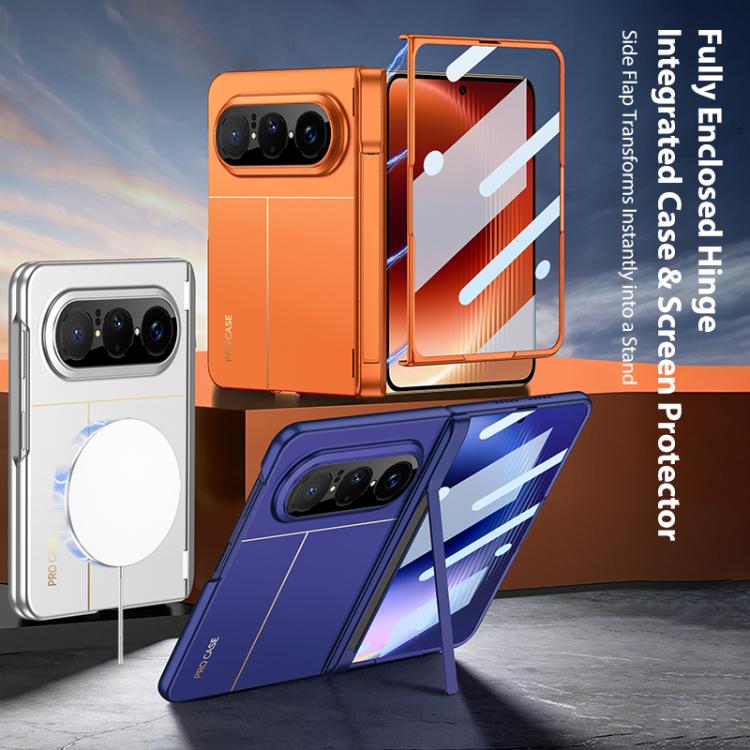 For Huawei Pura X Max GKK Integrated Folding Hinged Full Coverage Magnetic Phone Case with Side Cover Holder