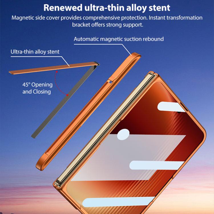 For Huawei Pura X Max GKK Integrated Folding Hinged Full Coverage Magnetic Phone Case with Side Cover Holder