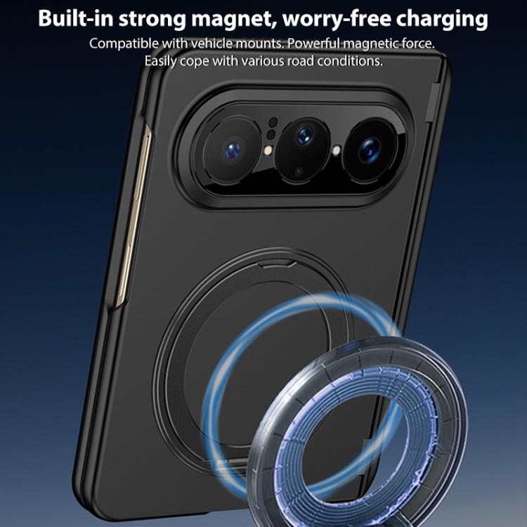 For Huawei Pura X Max GKK Integrated Folding Hinge Full Coverage Phone Case with Magnetic Rotating Holder