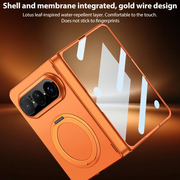 For Huawei Pura X Max GKK Integrated Folding Hinge Full Coverage Phone Case with Magnetic Rotating Holder