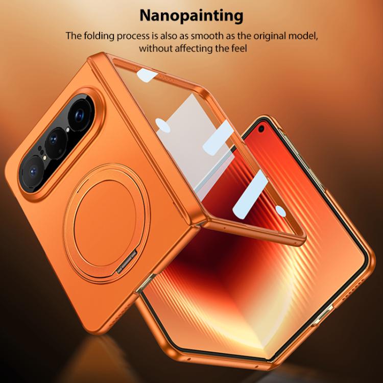 For Huawei Pura X Max GKK Integrated Folding Hinge Full Coverage Phone Case with Magnetic Rotating Holder