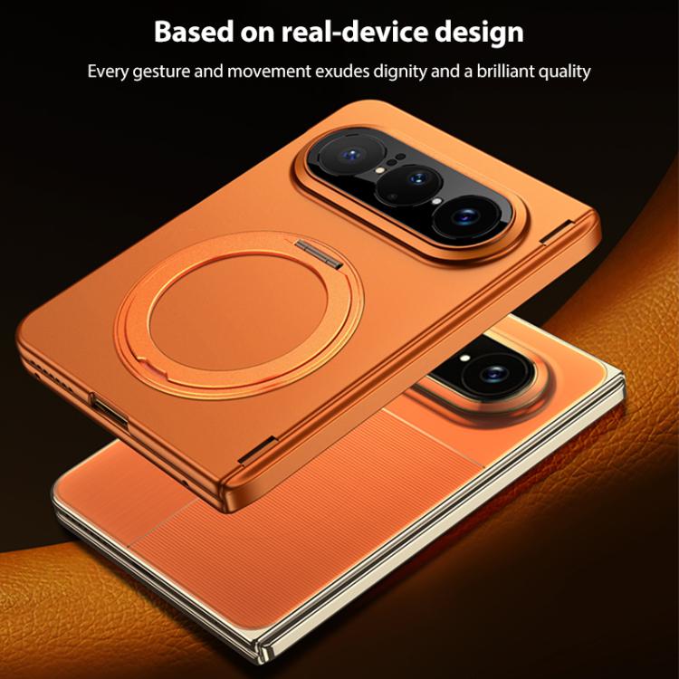 For Huawei Pura X Max GKK Integrated Folding Hinge Full Coverage Phone Case with Magnetic Rotating Holder