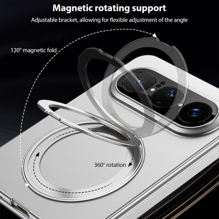 For Huawei Pura X Max GKK Integrated Folding Hinge Full Coverage Phone Case with Magnetic Rotating Holder