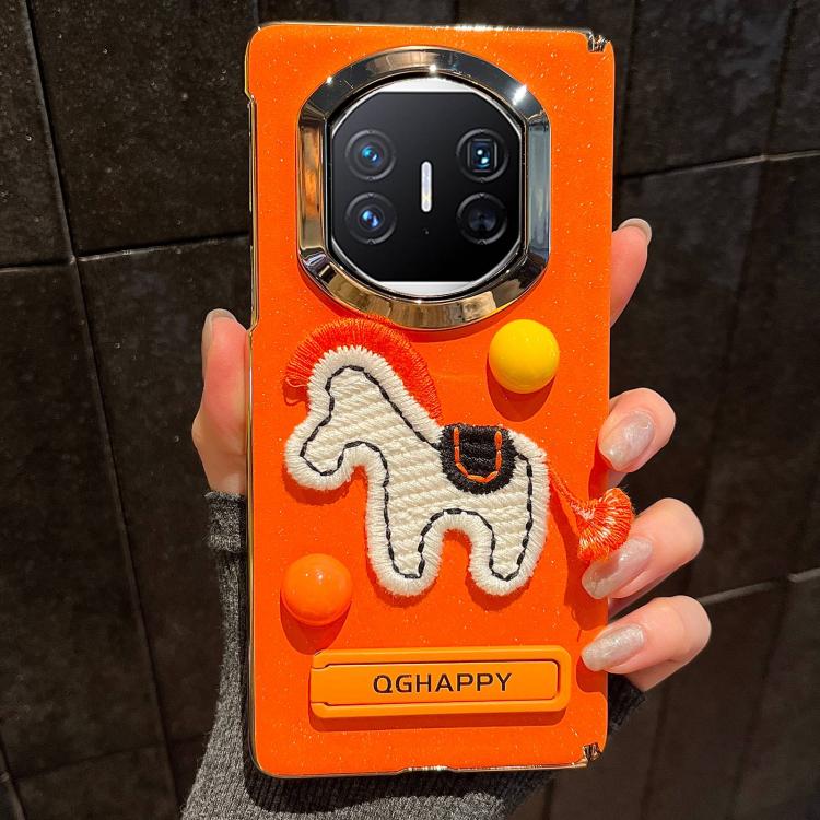 For Huawei Mate X5 Starry Sparkle Orange Round Ball Pony Phone Case