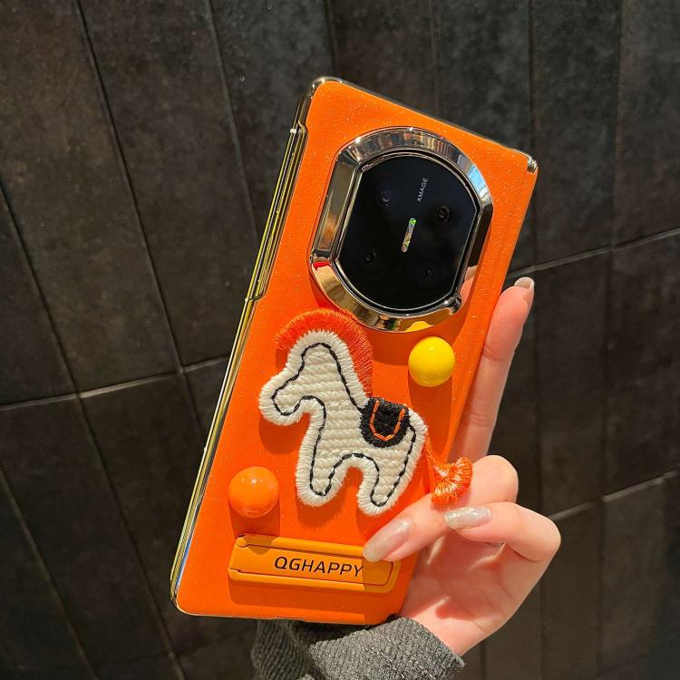For Huawei Mate X5 Starry Sparkle Orange Round Ball Pony Phone Case